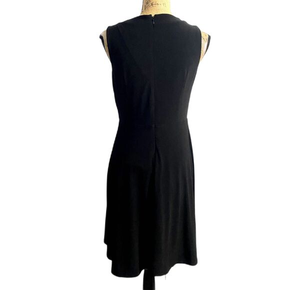 Jones Studio Twist Neck Little Black Dress Classic LBD Fit & Flare Size 4‎ - Picture 5 of 8